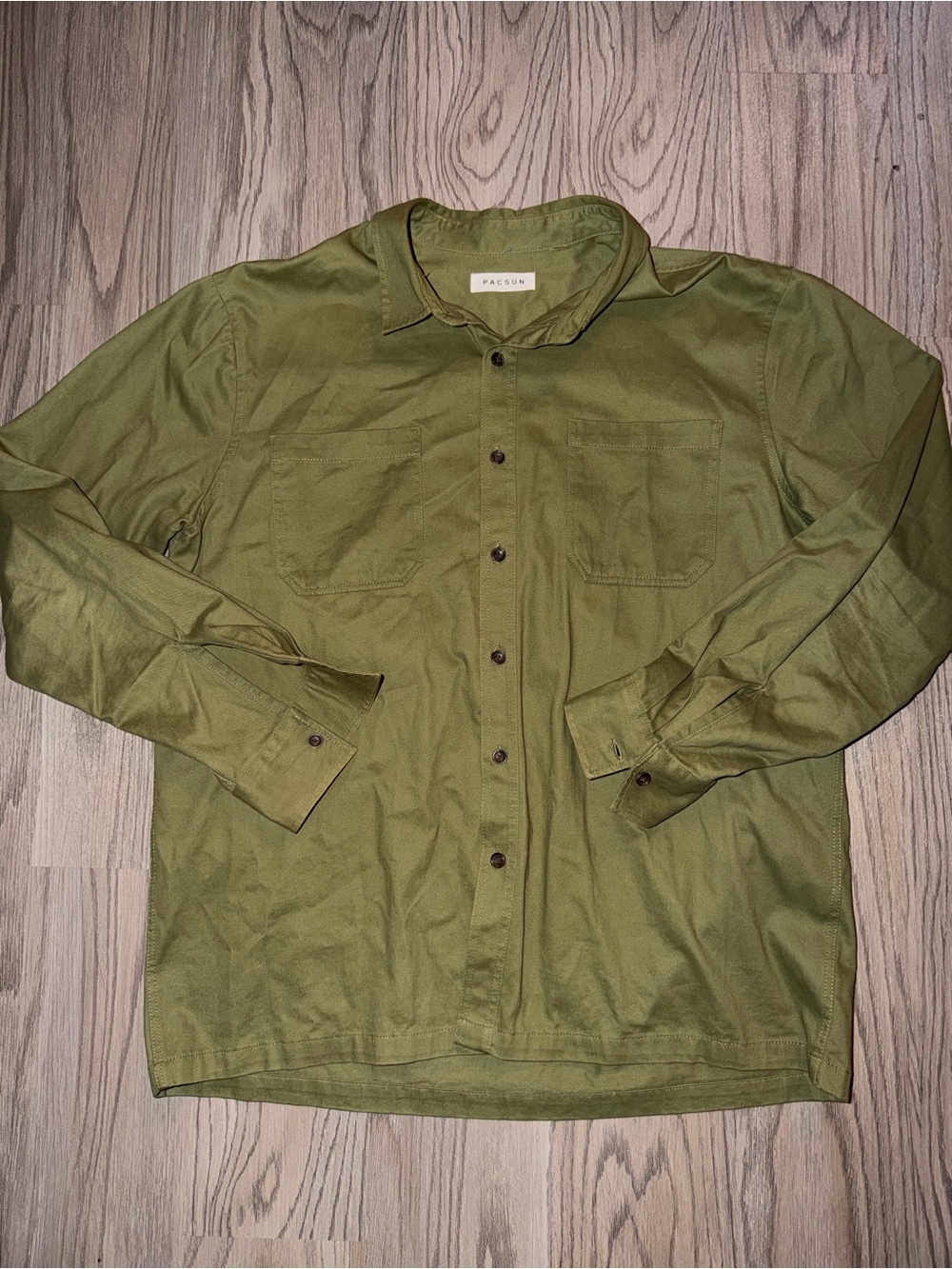 PacSun Olive Green Lightweight Button-Down Shirt Jacket